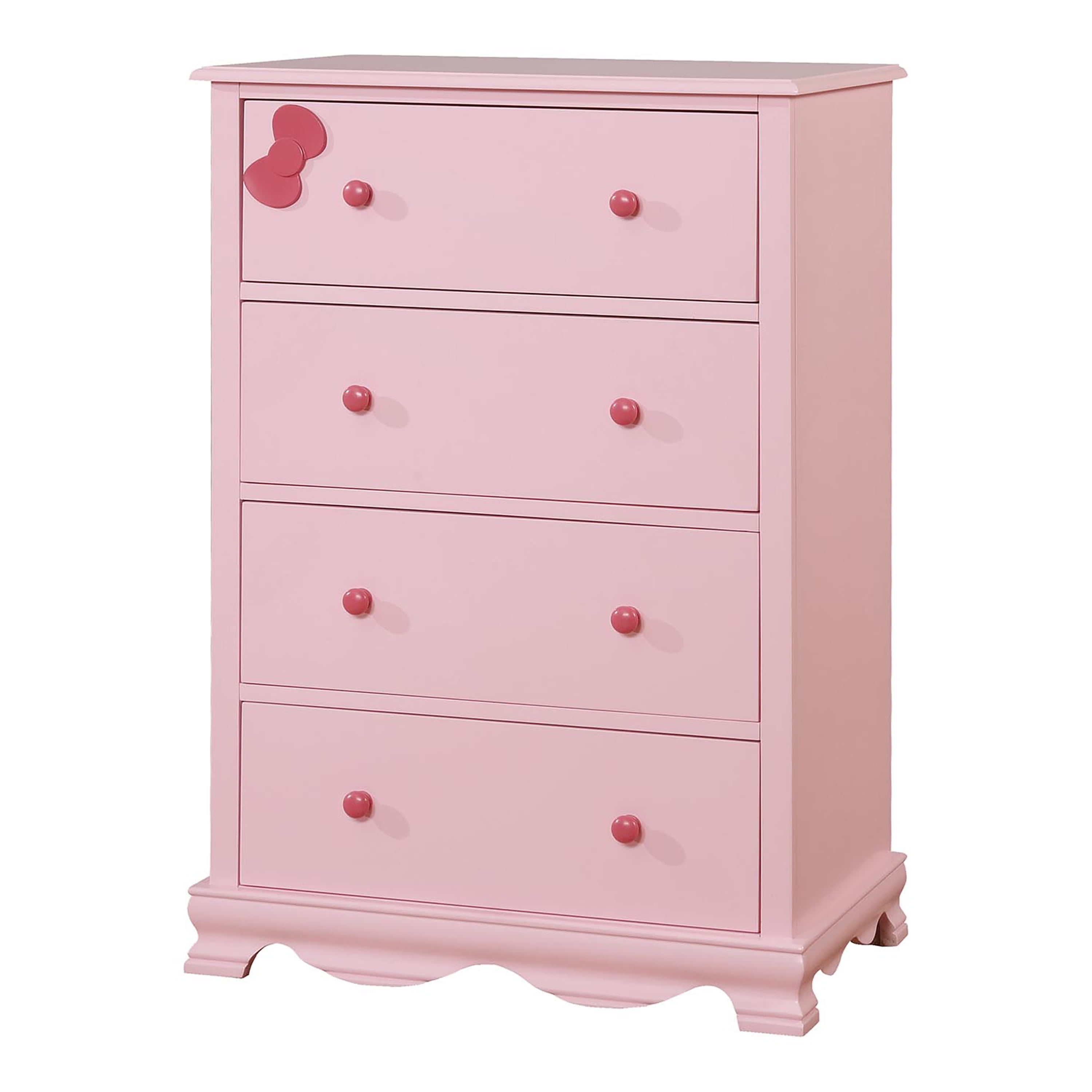 Furniture of America Crista Contemporary Wood 4-Drawer Chest, Pink
