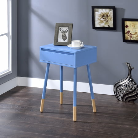 Furniture of America Dacia 1-Drawer End Table, Blue