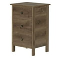 thumbnail image 1 of Furniture of America Daena Rustic Wood 3-Drawer Nightstand in Distressed Walnut, 1 of 9