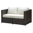 thumbnail image 1 of Furniture of America Daley Rattan 3-Piece Patio Sofa Set in Brown and Beige, 1 of 5