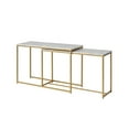 thumbnail image 1 of Furniture of America Dallan Metal 2-Piece Nesting Sofa Table in Gold and White, 1 of 5