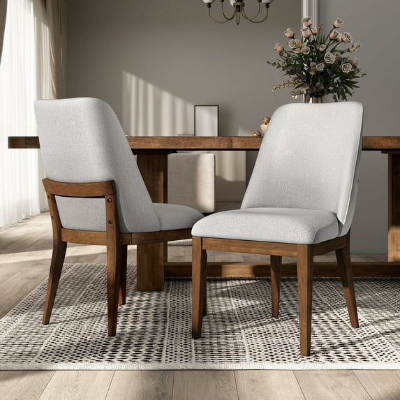 Furniture of America Dami Transitional Upholstered Dining Chairs, White (Set of 2)