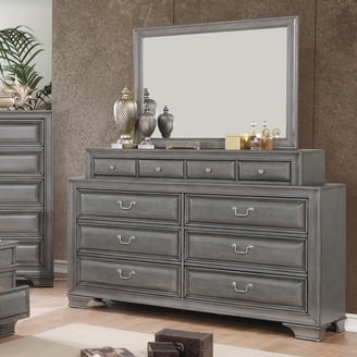 slim fit dress slacks Ashley Delmorta 6 Drawer Dresser and Mirror, Dark Gray main image 1