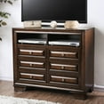 thumbnail image 1 of Furniture of America Damien 6-Drawer Media Chest, Brown Cherry, 1 of 6