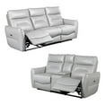 thumbnail image 1 of Furniture of America Dansworth 2-Piece Leather Power Sofa Set in Taupe, 1 of 8