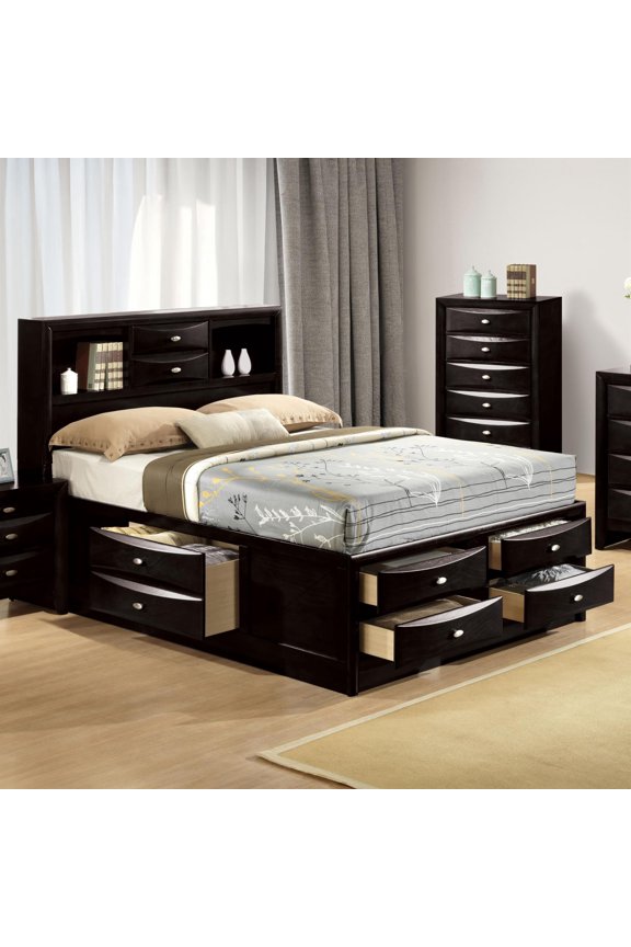Darius Solid Wood Multi-Storage Full Bed in Black