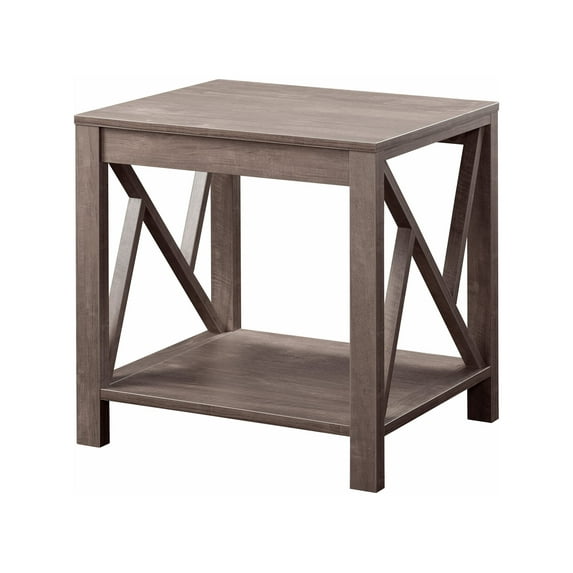 Furniture of America Darrell Modern Farmhouse Wooden End Table, Hazelnut