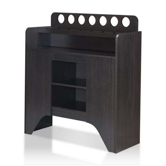 Furniture of America Davisen Contemporary Wood 7-Bottle Buffet in Espresso