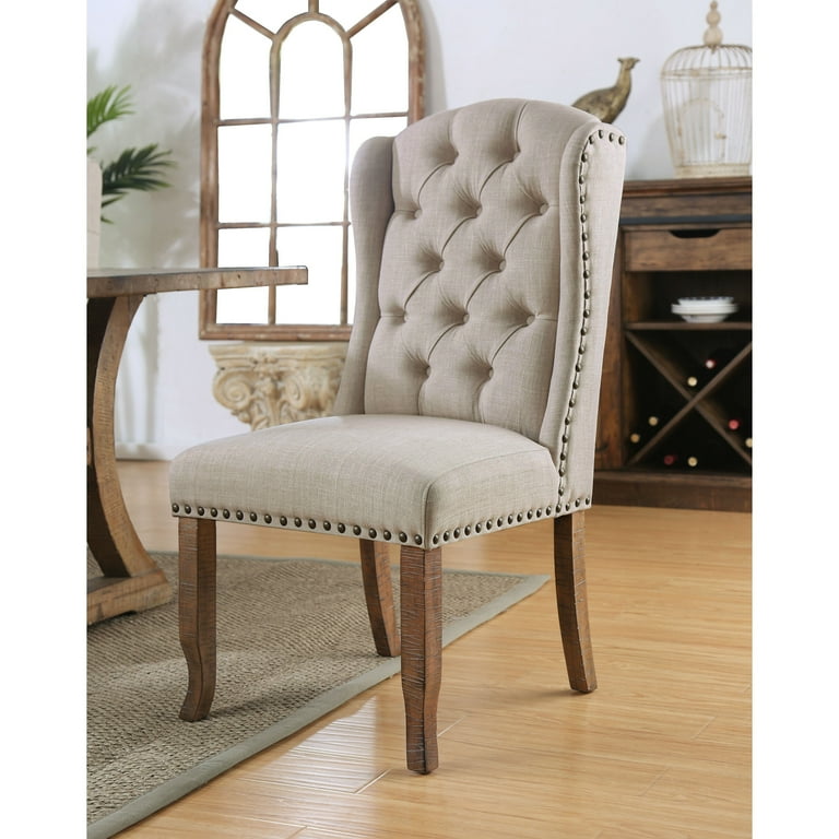 Ivory wingback dining chair hot sale