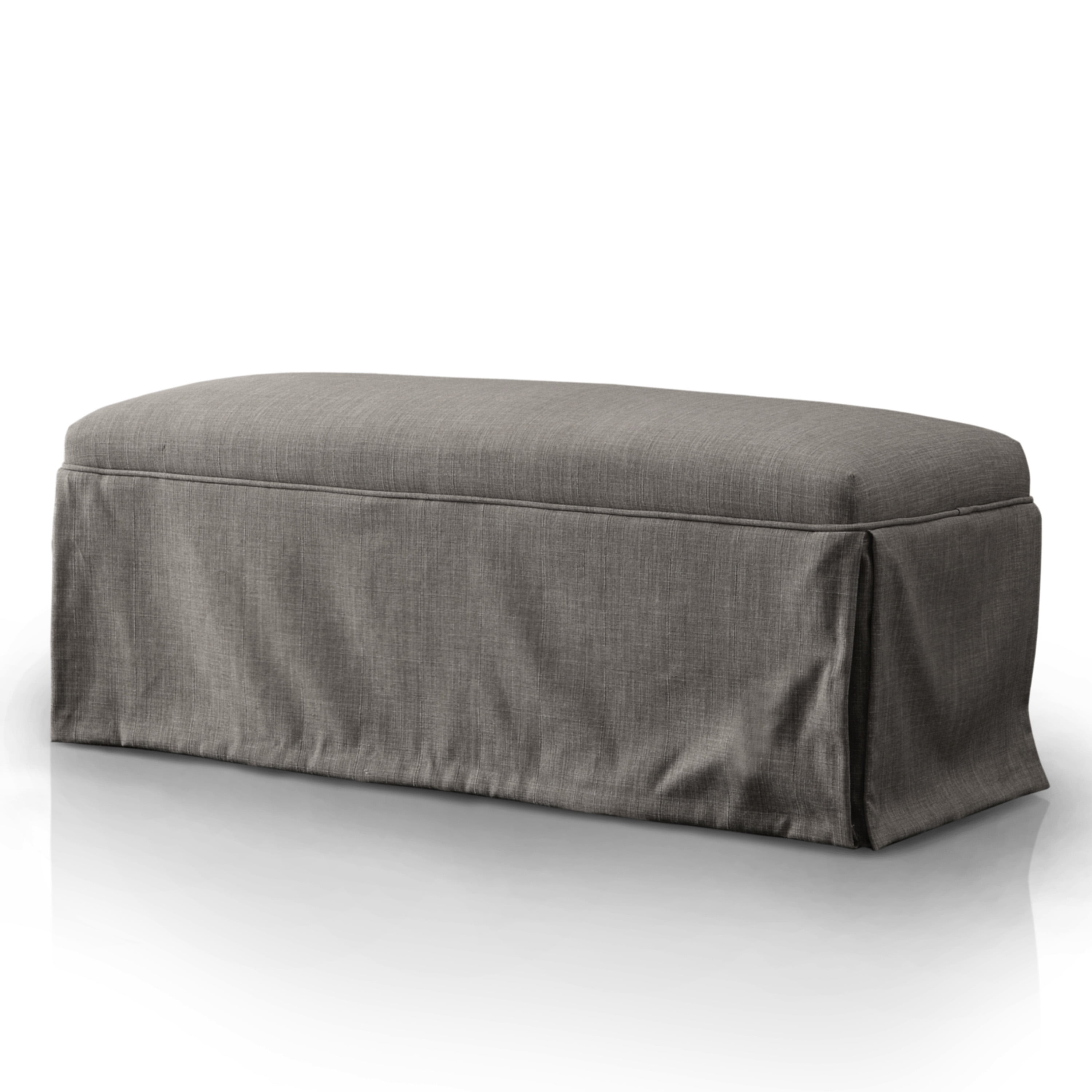 Furniture of America Dehlia Contemporary Skirted Dining Bench, Gray