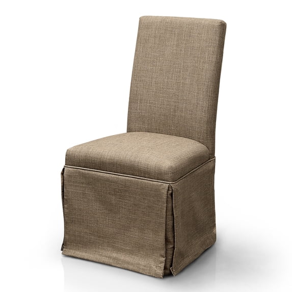 Furniture of America Dehlia Skirted Dining Chairs - Set of 2, Brown