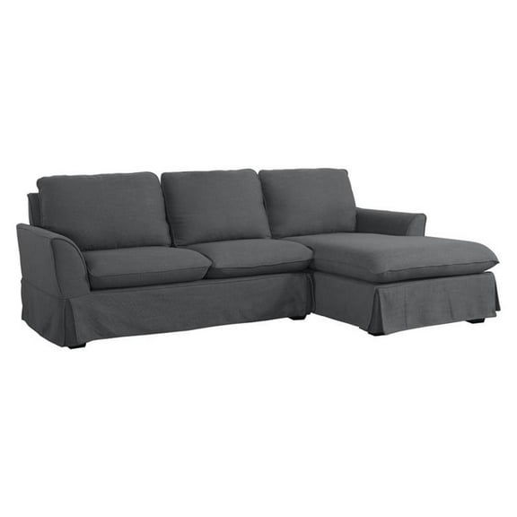 Furniture of America Delbi Transitional Fabric Sectional in Gray