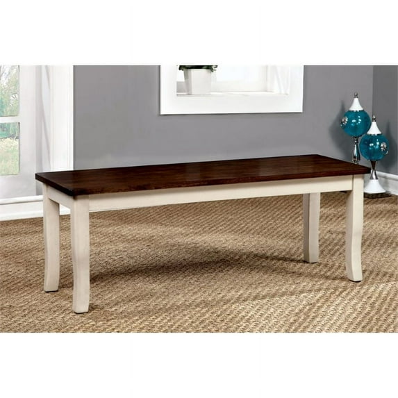 Furniture of America Delila Bench, Vintage White