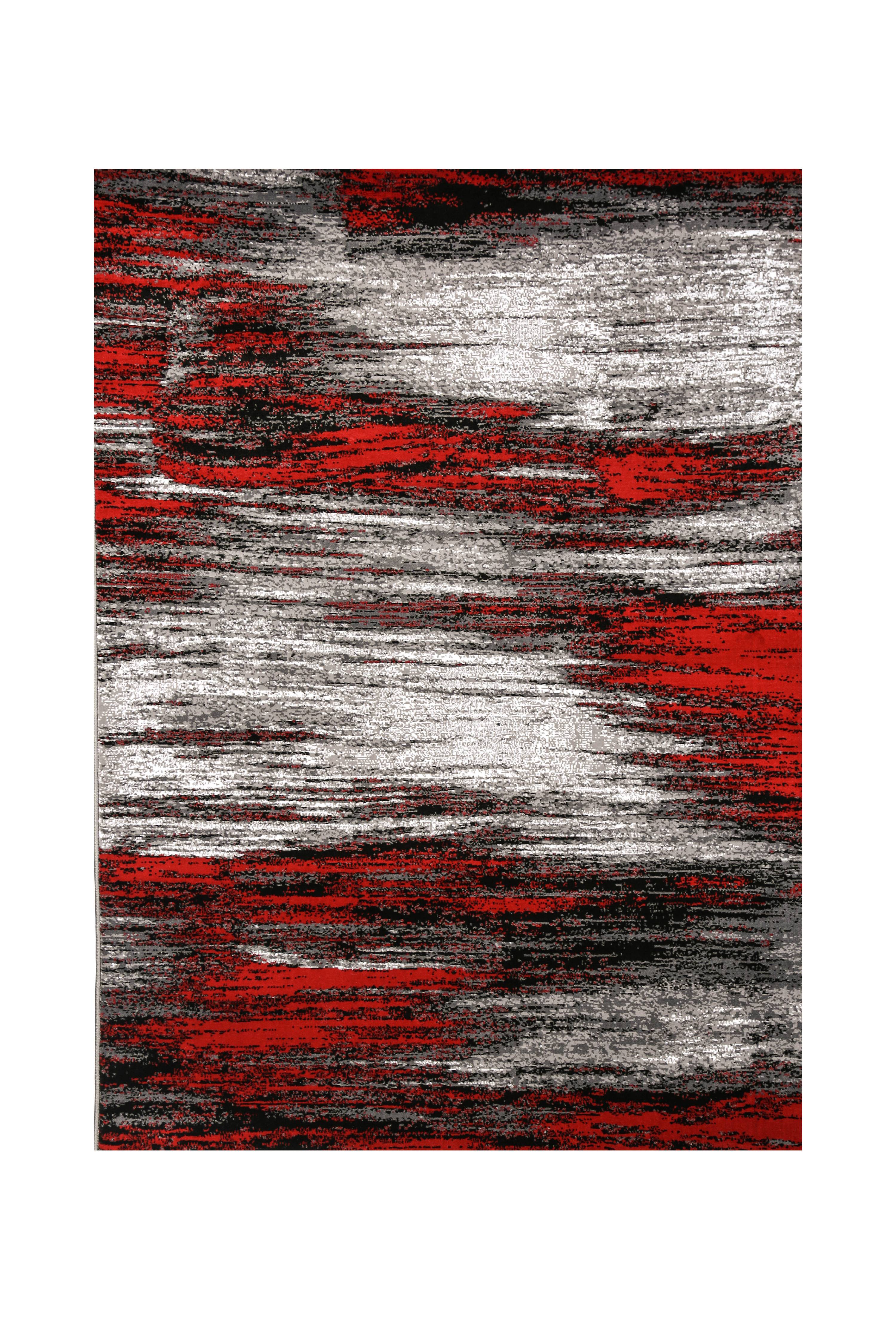 Furniture of America Derrick Contemporary Brush Strokes Rug, Red and