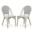 thumbnail image 1 of Furniture of America Devey Aluminum Patio Chairs in Black and White (Set of 2), 1 of 6