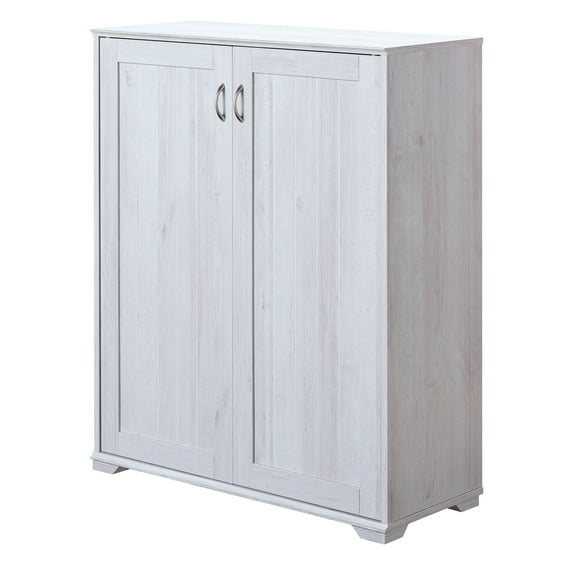 Furniture of America Dilon Contemporary 5-Shelf Shoe Cabinet, White Oak