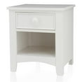 thumbnail image 1 of Furniture of America Dimanche Solid Wood 1-Drawer Nightstand in White, 1 of 5