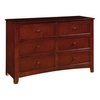 Furniture of America Dimanche Solid Wood 6-Drawer Double Dresser in Cherry