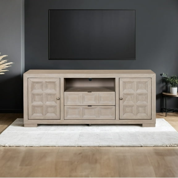 Furniture of America Direx Modern Television Stand for TVs up to 80”, Natural