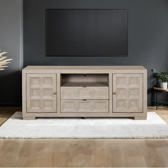 Furniture of America Direx Modern Television Stand for TVs up to 80”, Natural