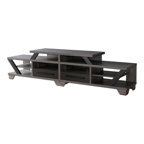 Furniture of America Dixon Rustic Wood 82-Inch TV Stand in Distressed Gray