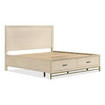 thumbnail image 1 of Furniture of America Don Wood and Metal Panel King Bed in Light Oak, 1 of 18