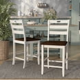 thumbnail image 1 of Furniture of America Donia Wood Counter Chair- Set of 2, Sea White, 1 of 8