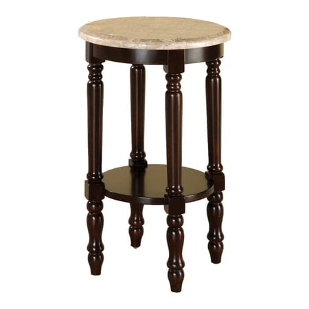 Furniture of America Donovan Traditional Wood Round End Table in Dark Cherry