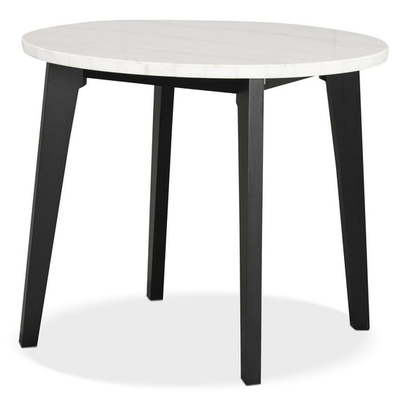 Furniture of America Dorth 45" Round Indoor Counter Height Dining Table, Black and White