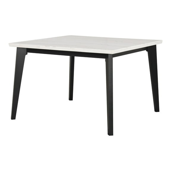 Furniture of America Dorth 54" Square Indoor Counter Height Dining Table, Black and White