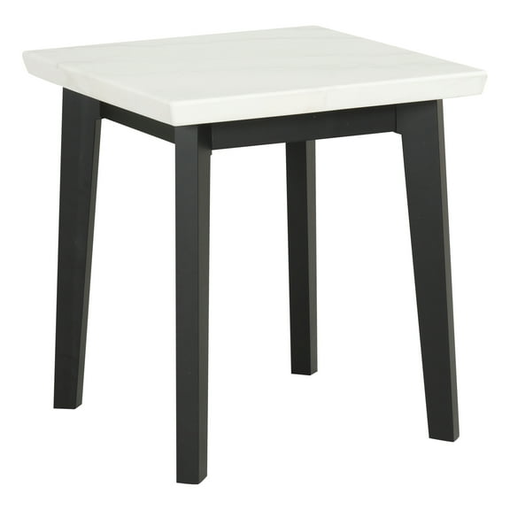 Furniture of America Dorth Marble Top Square Coffee Table, White and Black