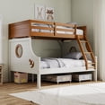 thumbnail image 1 of Furniture of America Dranden Solid Wood Twin over Full Bunk Bed in Oak, 1 of 13