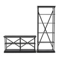 thumbnail image 1 of Furniture of America Drewden Metal 2pc Console Table and Bookcase Set in Gray, 1 of 7