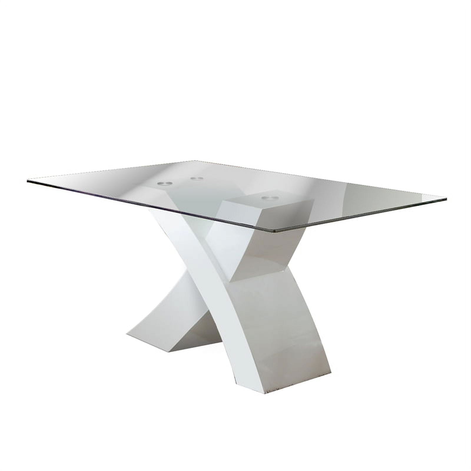 Furniture of America Duell Contemporary Glass Top Dining Table in White - Walmart.com