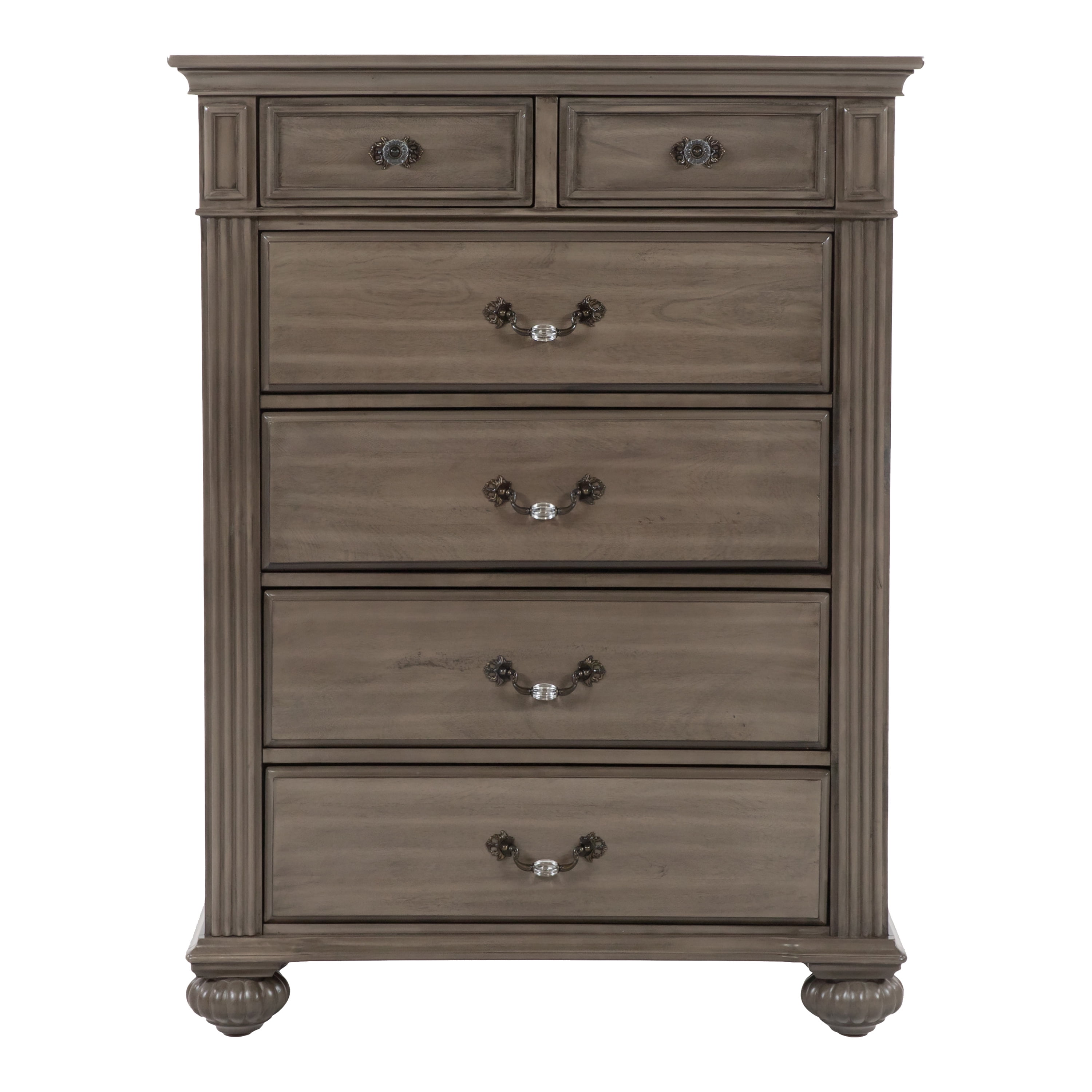 Furniture of America EL Paso Adult Traditional 6-Drawer Vertical Dresser, Gray