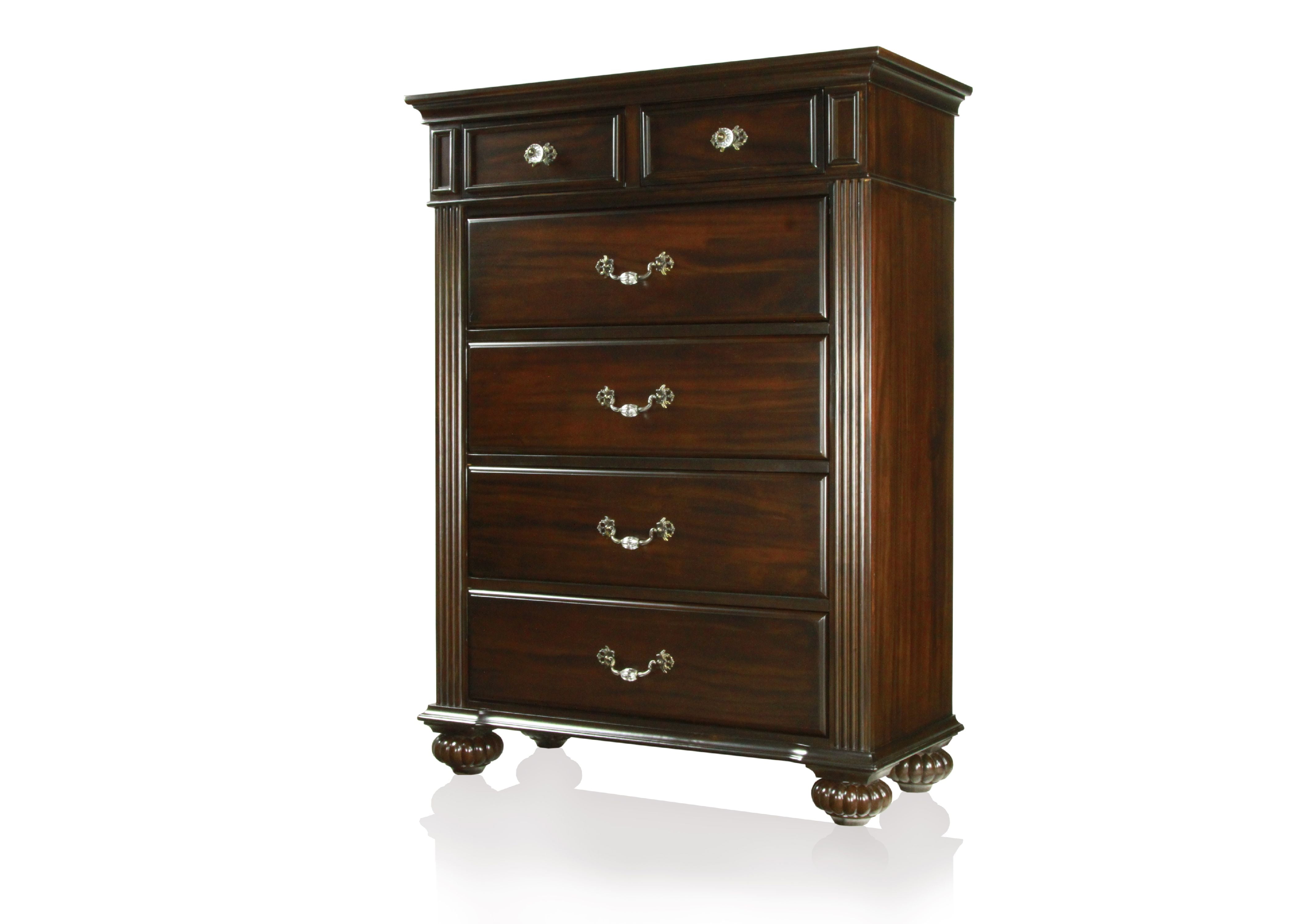 Furniture of America EL Paso Transitional 6-Drawer Chest, Dark Walnut