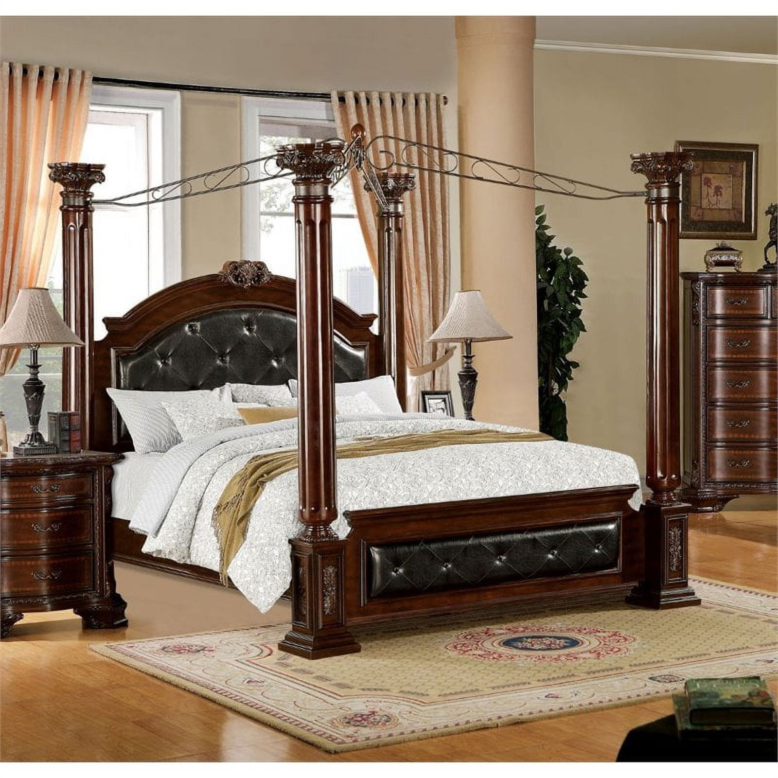 Wood canopy bed california king deals