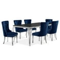 thumbnail image 1 of Furniture of America Edi Metal 7-Piece Dining Table Set in Black and Blue, 1 of 7