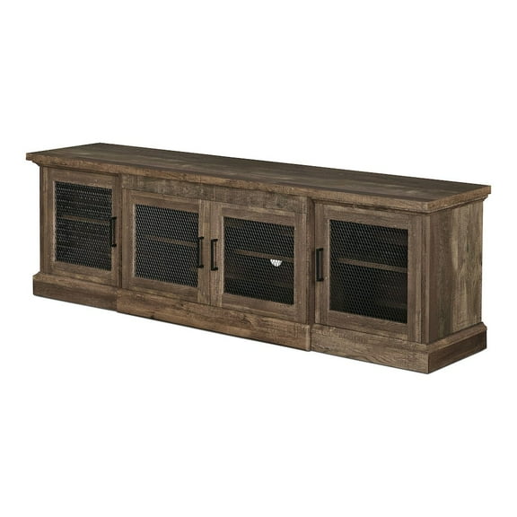Furniture of America Einez Transitional Wood 6-Shelf TV Stand in Reclaimed Oak