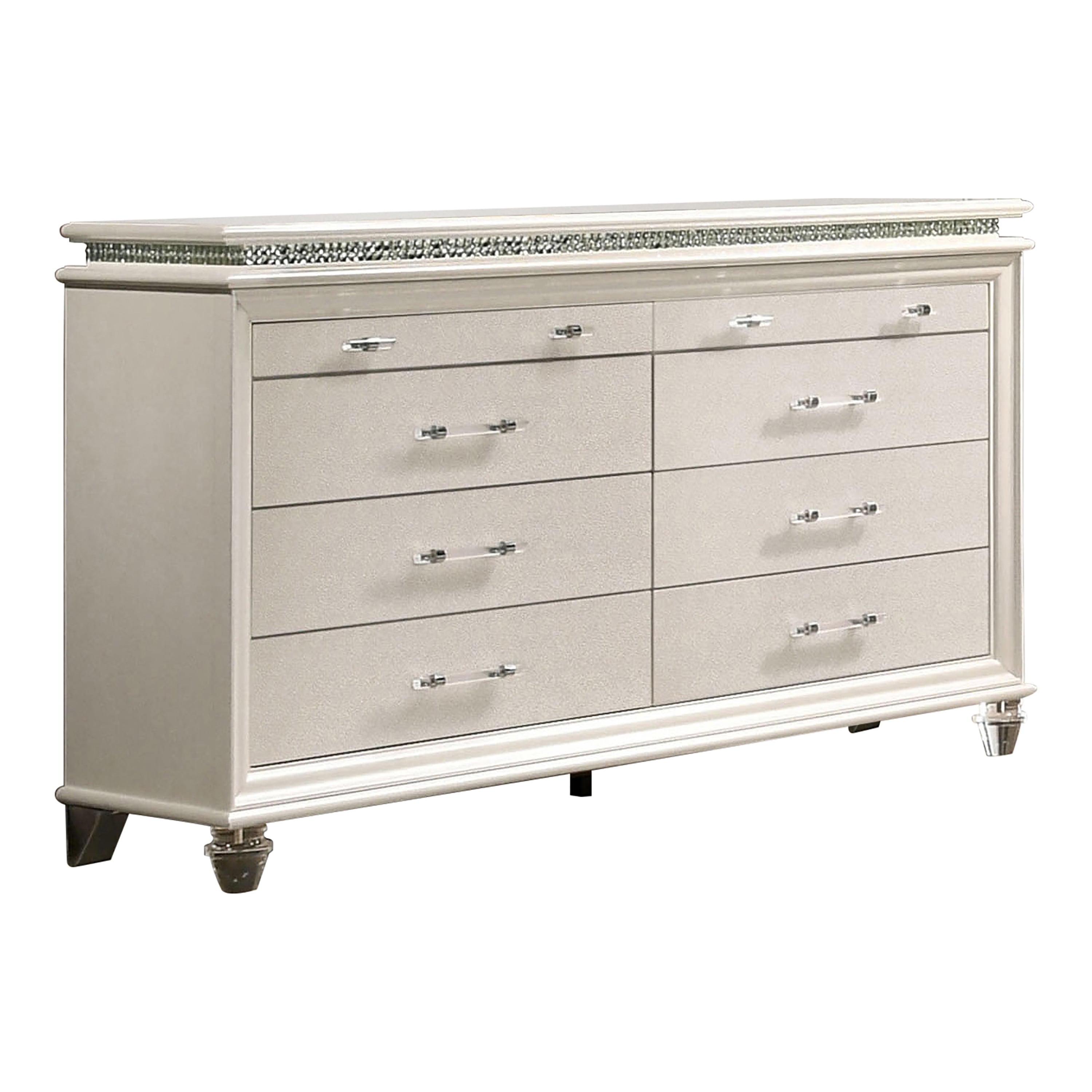 Furniture of America Elaina Adult Modern 8-Drawer Dresser, Pearl White