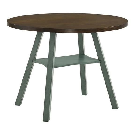 Furniture of America Elda Wood Drop-Leaf Counter Height Table in Antique Green