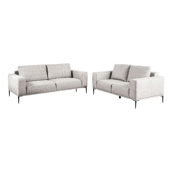 Furniture of America Elhole FSC and OEKO TEX Chenille 2-Piece Sofa Set in Gray