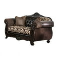 thumbnail image 1 of Furniture of America Eli Faux Leather Loveseat in Dark Brown and Brown, 1 of 7