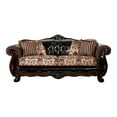 thumbnail image 1 of Furniture of Eli Faux Leather Tufted Sofa in Burgundy and Dark Brown, 1 of 8