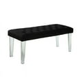 thumbnail image 1 of Furniture of America Eliza Fabric Bench with Acrylic Legs in Black, 1 of 4