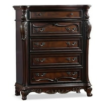 Furniture of America Elloise 5-Drawer Solid Wood Chest in Dark Cherry