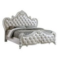 thumbnail image 1 of Furniture of America Elloise Tufted Faux Leather Eastern King Bed in White, 1 of 6