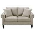 thumbnail image 1 of Furniture of America Elm Chenille Upholstered Loveseat in Light Brown, 1 of 9