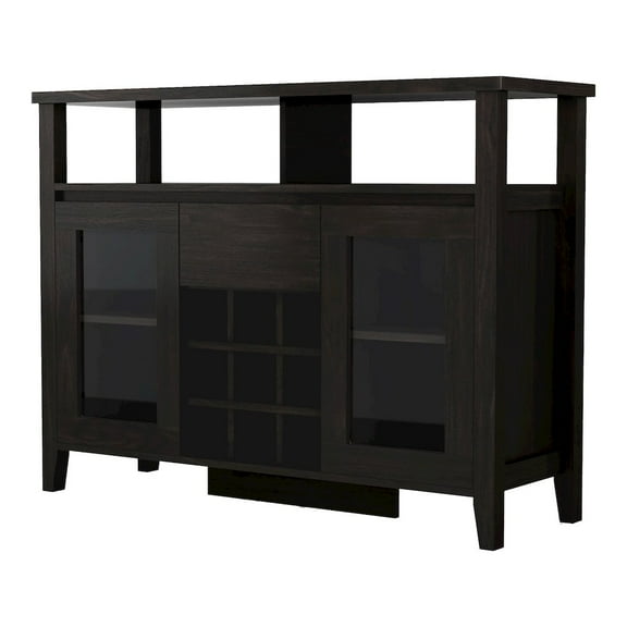 Furniture of America Elm Wood Buffet Table with Wine Rack in Espresso