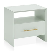 Furniture of America Elvora Modern Wood 1-Drawer and 1-Shelf End Table, Mint Green